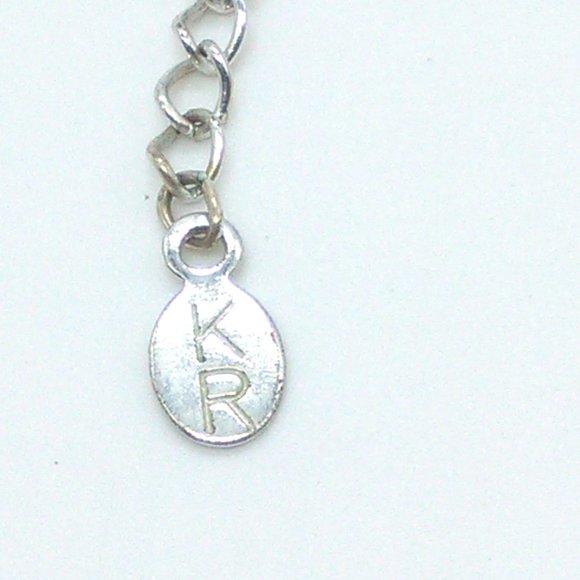 Kim Rogers Necklace Double Strand Green Station Beaded Silver-tone Chains - Picture 6 of 6